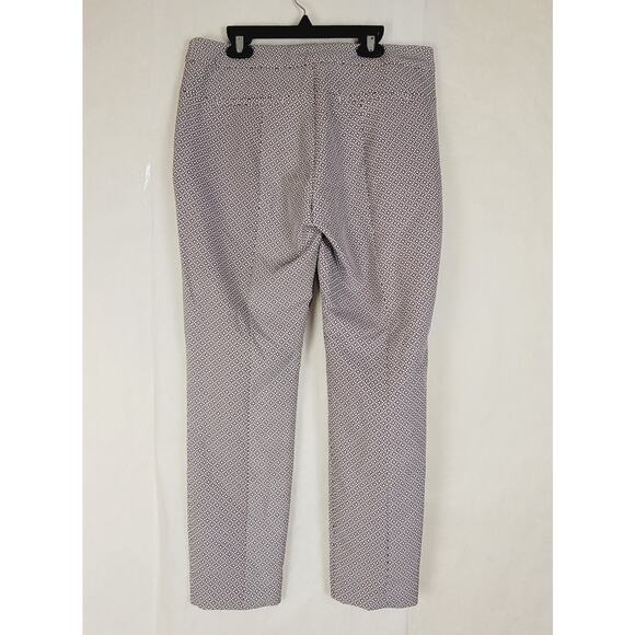 New Adrianna Papell Kate ivory black mosaic geometric print trouser pant size 6 - Picture 2 of 11